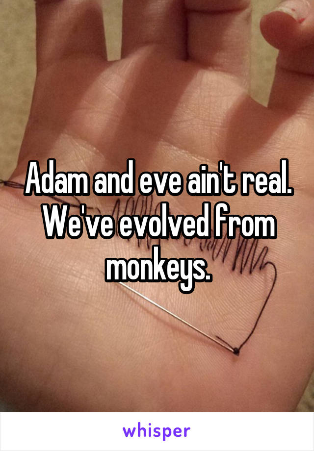 Adam and eve ain't real.
We've evolved from monkeys.