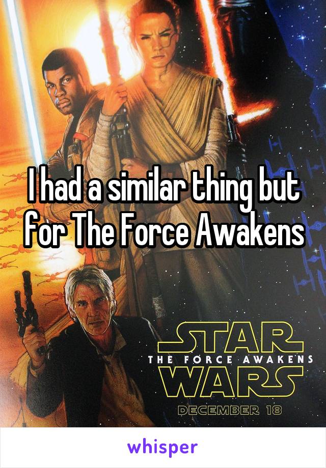 I had a similar thing but for The Force Awakens 