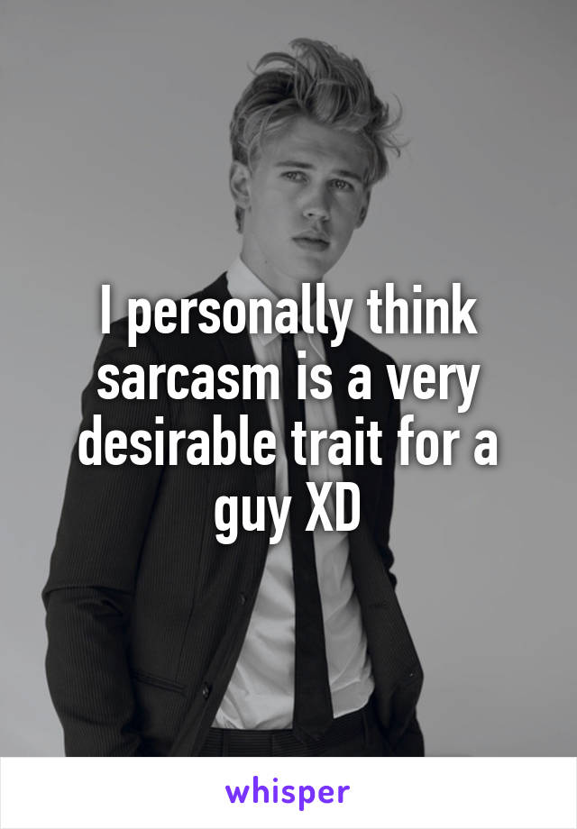 I personally think sarcasm is a very desirable trait for a guy XD