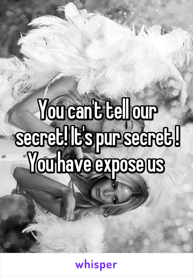 You can't tell our secret! It's pur secret ! You have expose us 