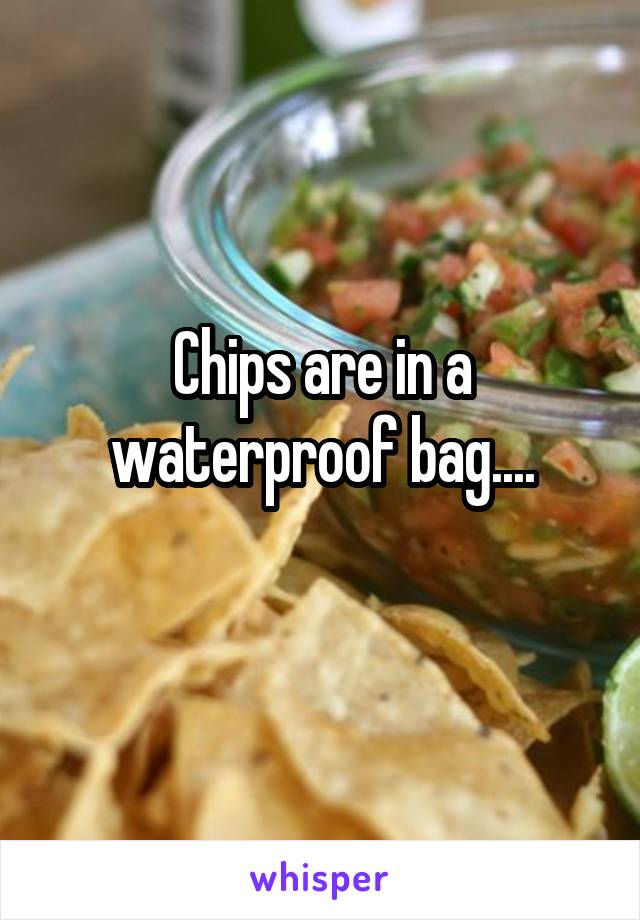 Chips are in a waterproof bag....
