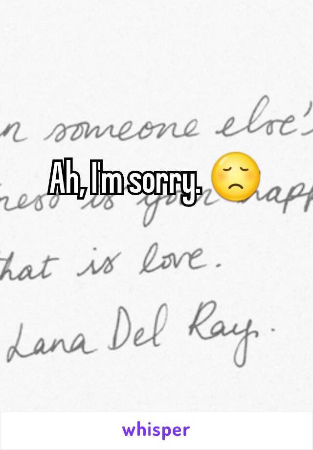 Ah, I'm sorry. 😞