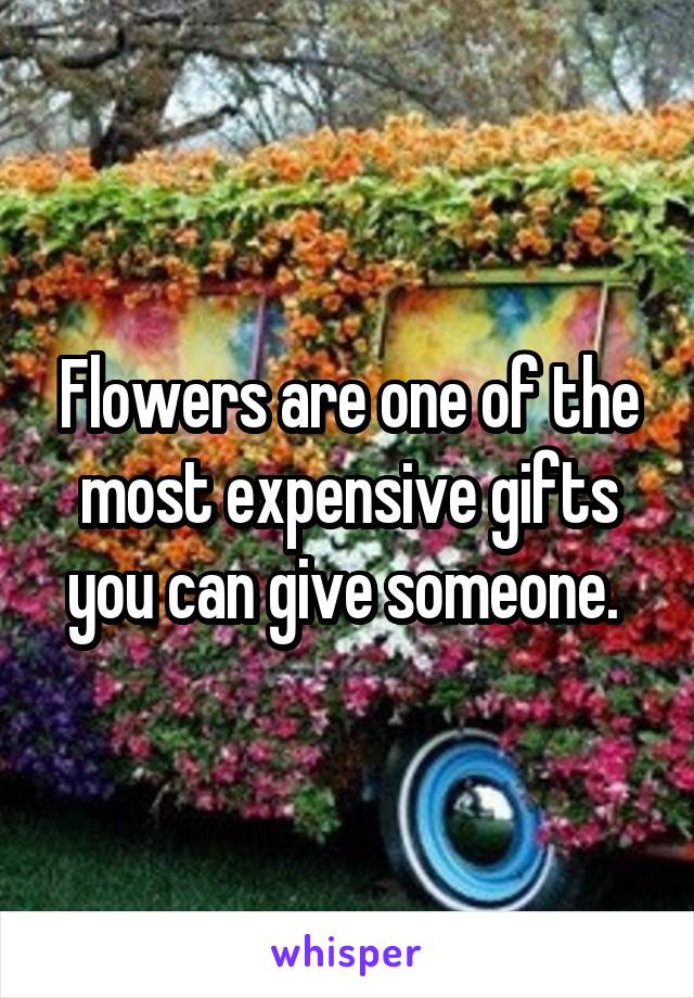 Flowers are one of the most expensive gifts you can give someone. 