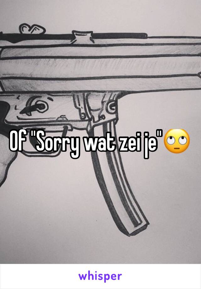 Of "Sorry wat zei je"🙄