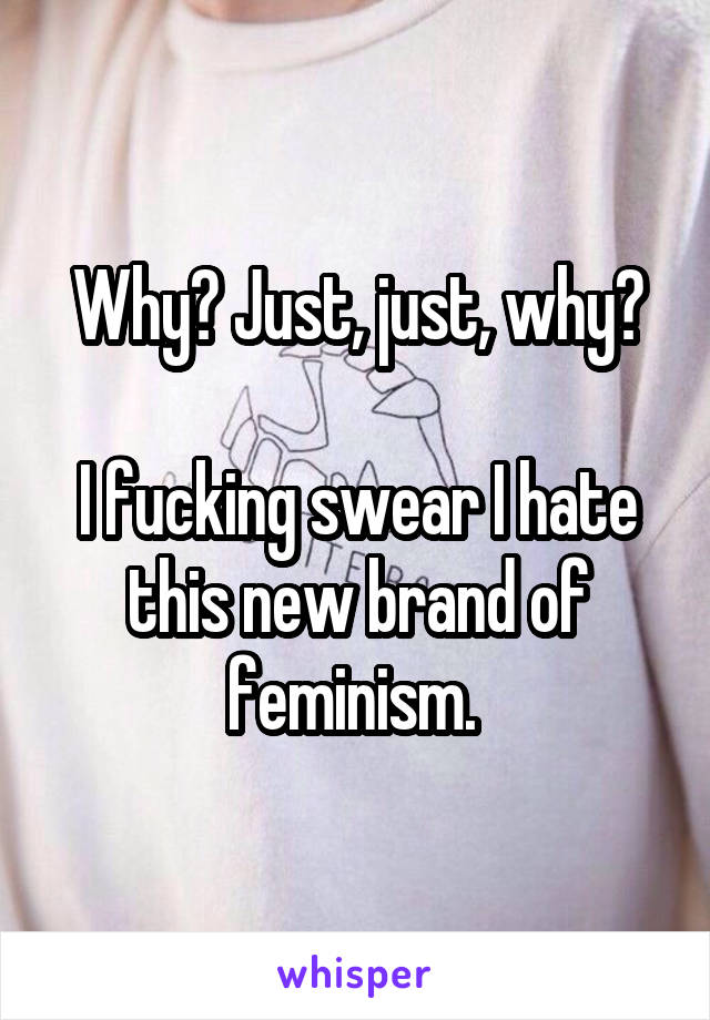 Why? Just, just, why?

I fucking swear I hate this new brand of feminism. 