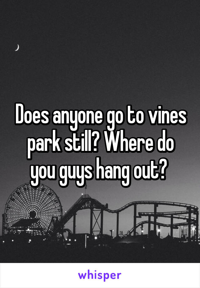 Does anyone go to vines park still? Where do you guys hang out? 