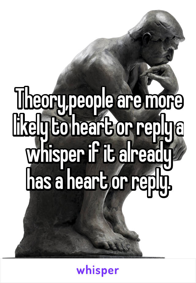 Theory,people are more likely to heart or reply a whisper if it already has a heart or reply.