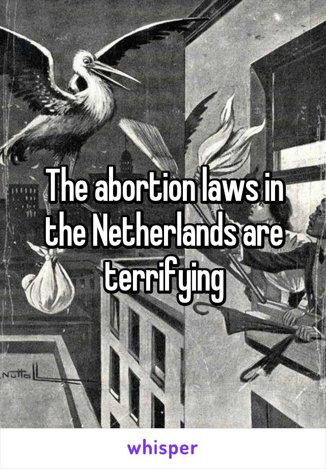 The abortion laws in the Netherlands are terrifying