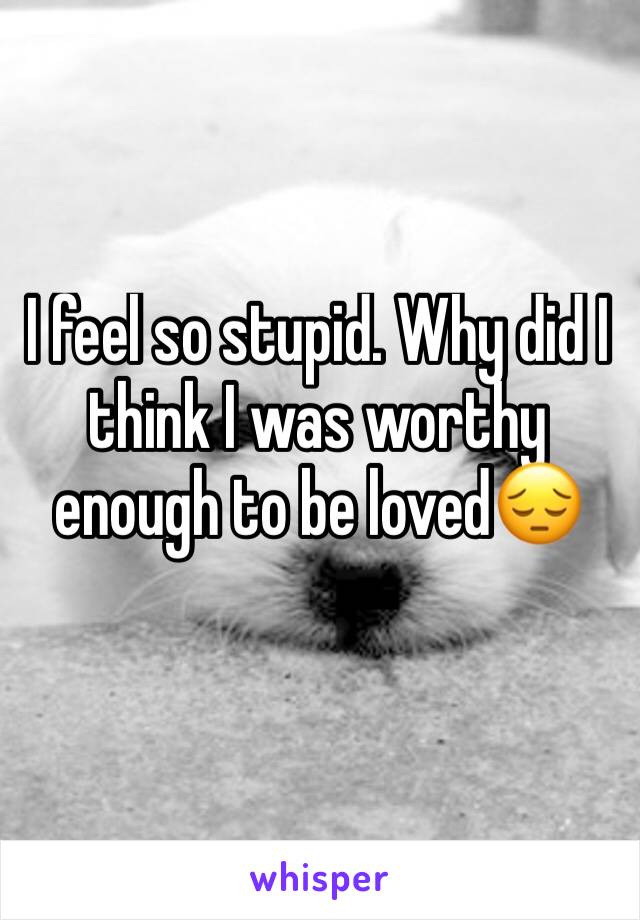 I feel so stupid. Why did I think I was worthy enough to be loved😔