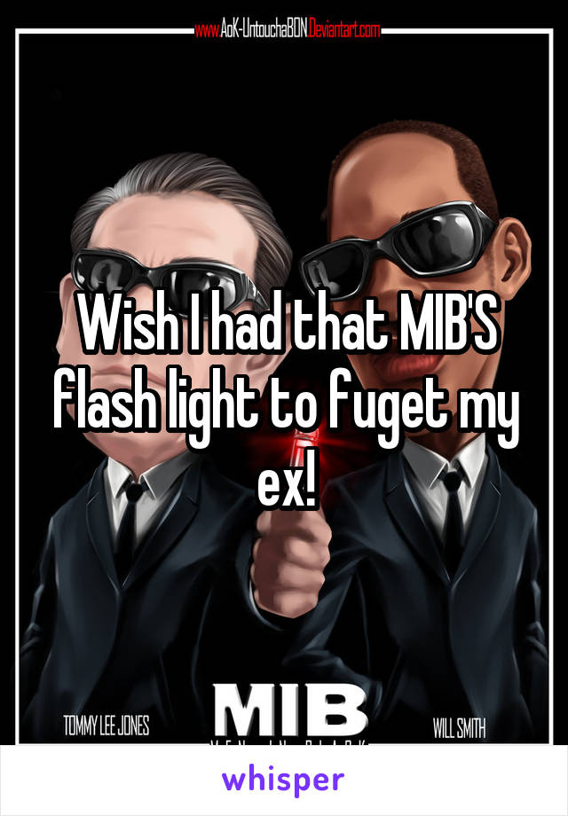 Wish I had that MIB'S flash light to fuget my ex!