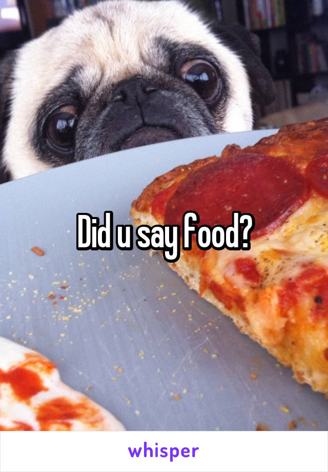 Did u say food?