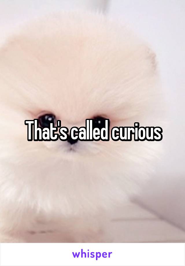 That's called curious