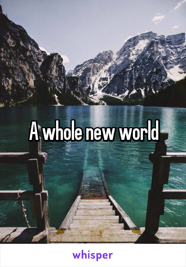 A whole new world