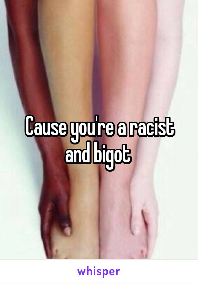 Cause you're a racist and bigot 