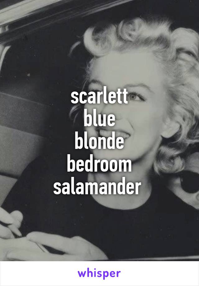 scarlett
blue
blonde
bedroom
salamander 