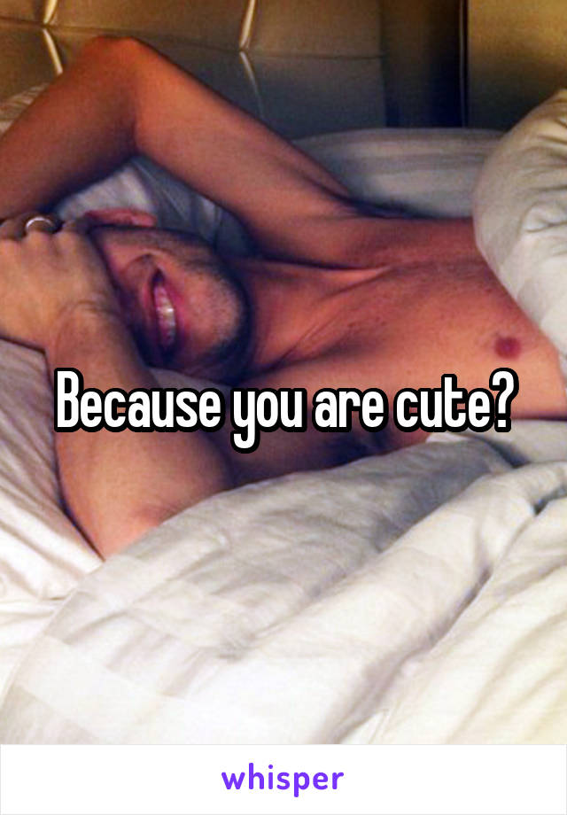 Because you are cute?