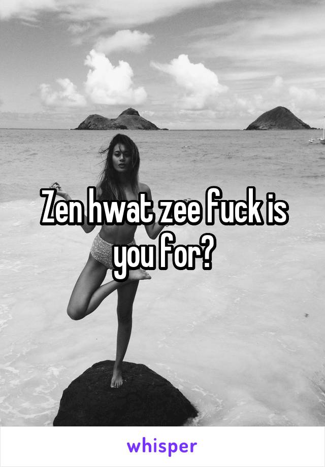 Zen hwat zee fuck is you for?