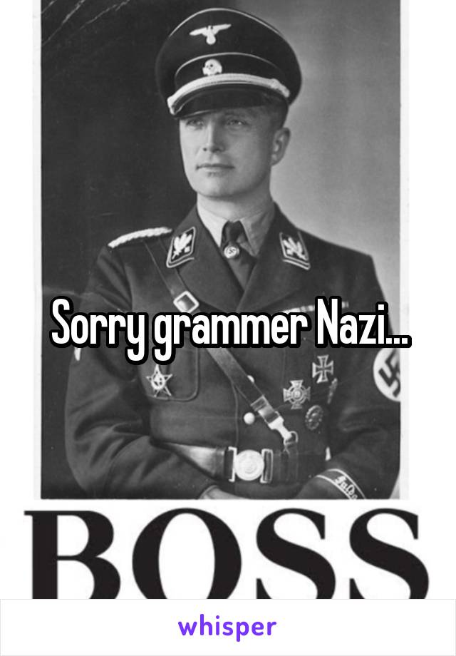 Sorry grammer Nazi...