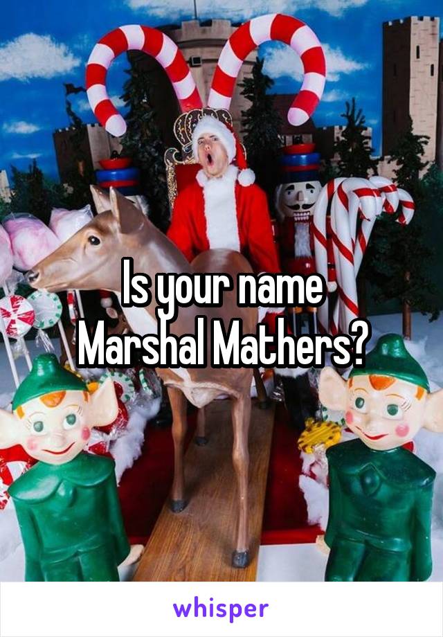 Is your name
Marshal Mathers?