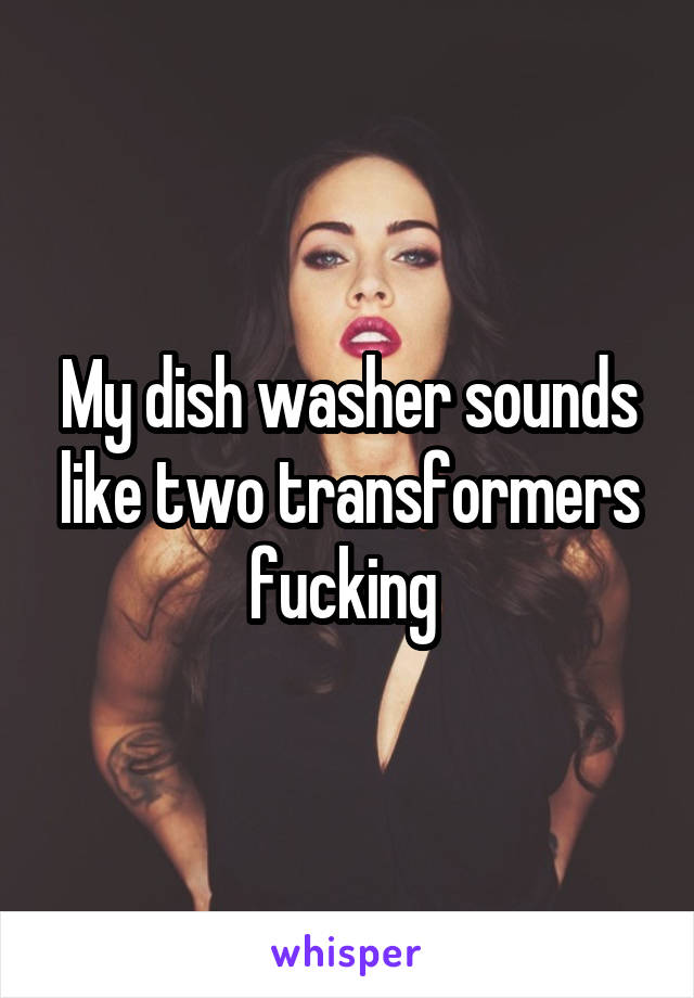 My dish washer sounds like two transformers fucking 