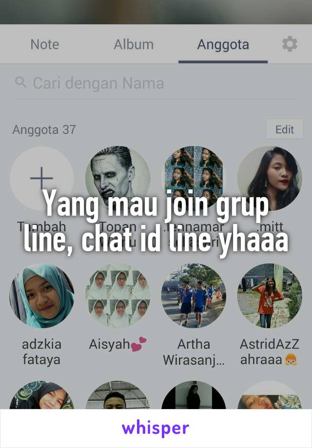 Yang mau join grup line, chat id line yhaaa