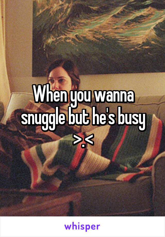 When you wanna snuggle but he's busy >.<