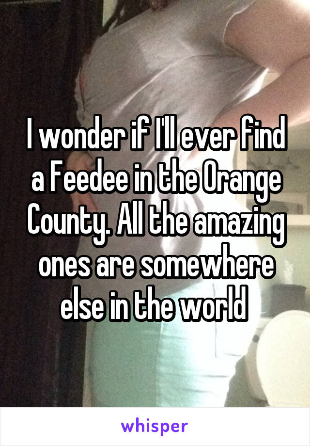 I wonder if I'll ever find a Feedee in the Orange County. All the amazing ones are somewhere else in the world 