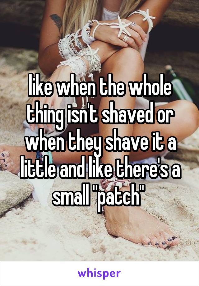 like when the whole thing isn't shaved or when they shave it a little and like there's a small "patch" 