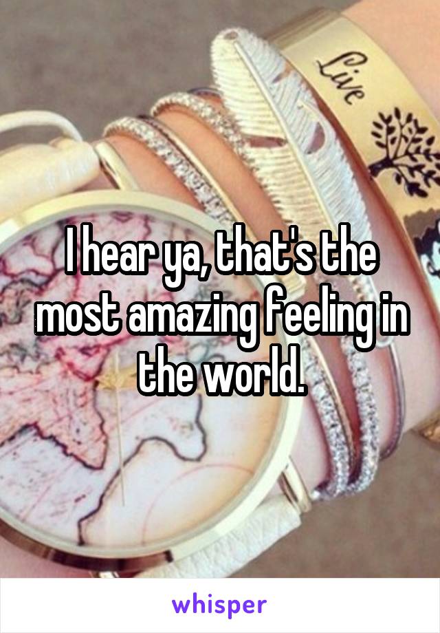 I hear ya, that's the most amazing feeling in the world.