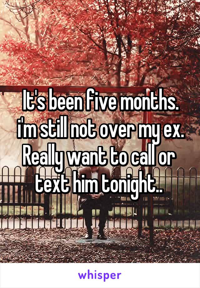 It's been five months. i'm still not over my ex. Really want to call or 
text him tonight.. 