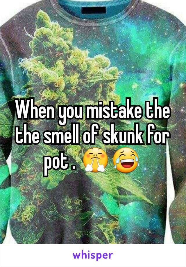 When you mistake the the smell of skunk for pot . 😤😂