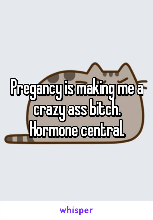 Pregancy is making me a crazy ass bitch. Hormone central.