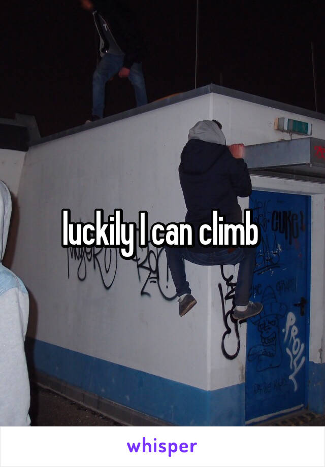 luckily I can climb 