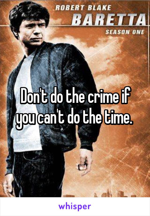 Don't do the crime if you can't do the time. 