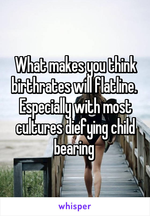 What makes you think birthrates will flatline. 
Especially with most cultures diefying child bearing 