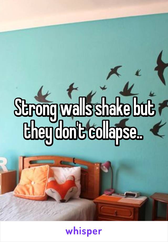 Strong walls shake but they don't collapse.. 