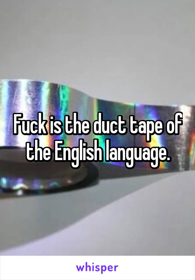 Fuck is the duct tape of the English language.