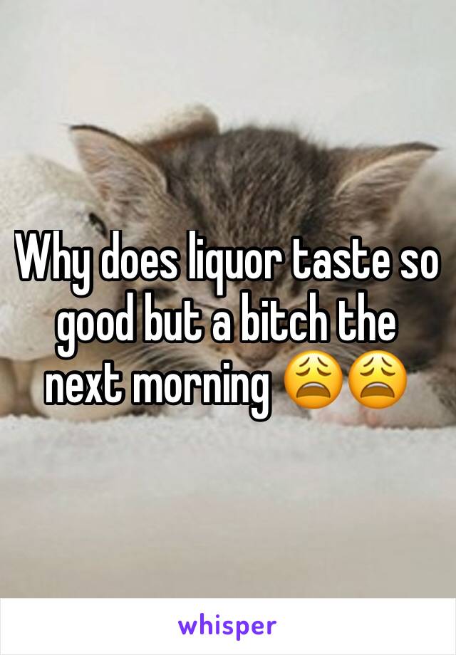 Why does liquor taste so good but a bitch the next morning 😩😩