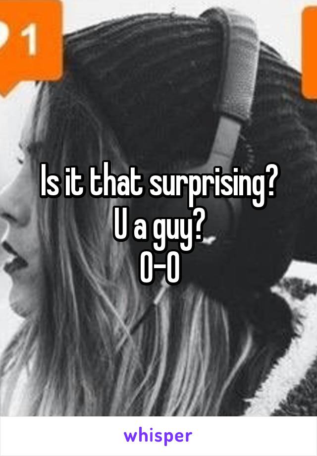 Is it that surprising?
U a guy?
0-0