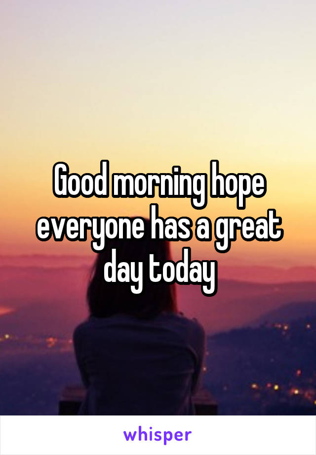 Good morning hope everyone has a great day today