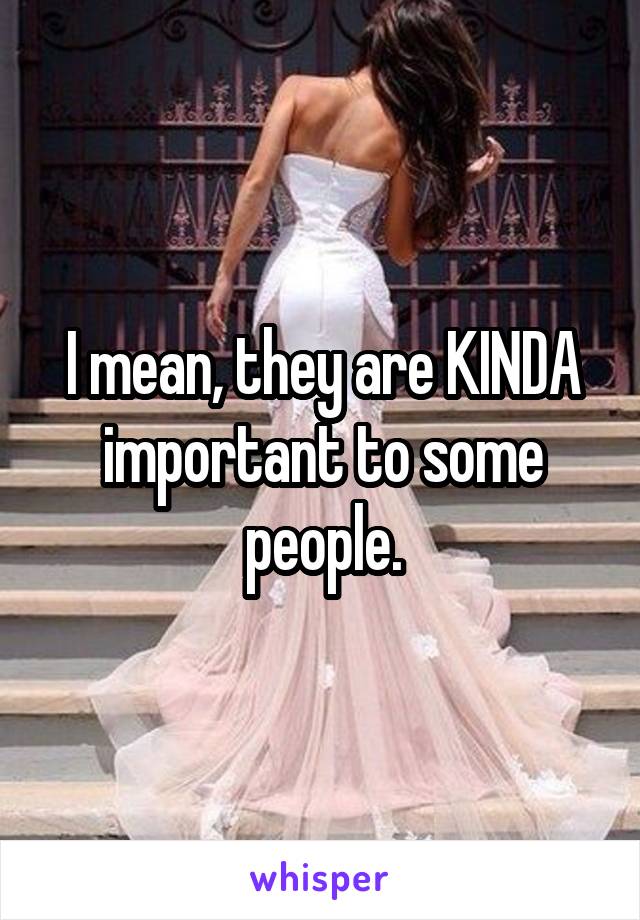 I mean, they are KINDA important to some people.