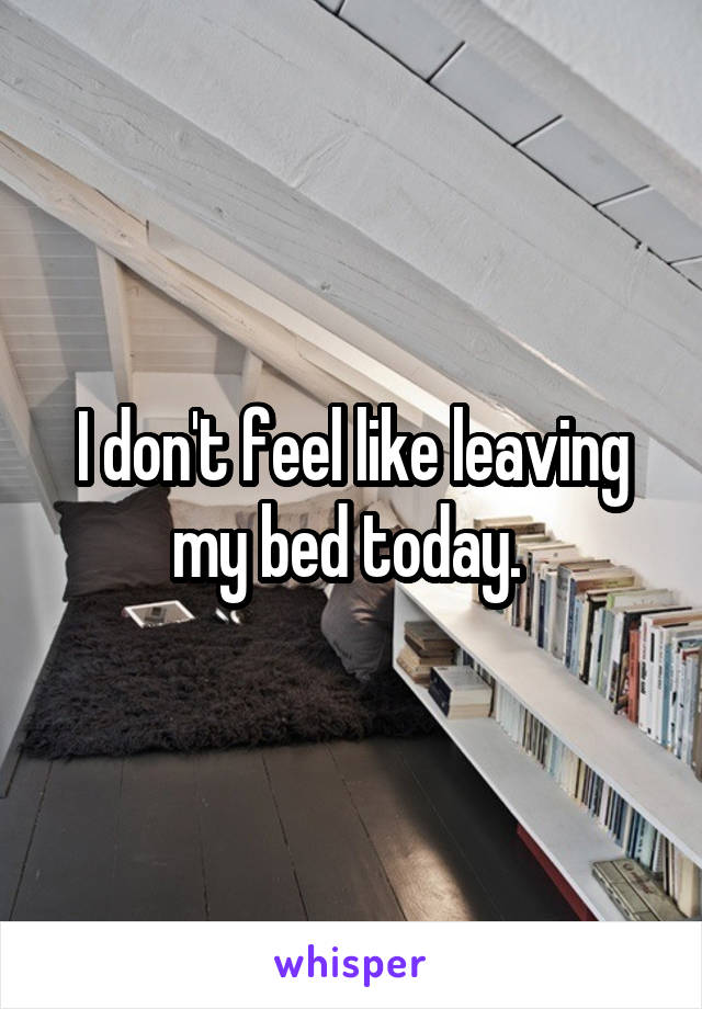 I don't feel like leaving my bed today. 