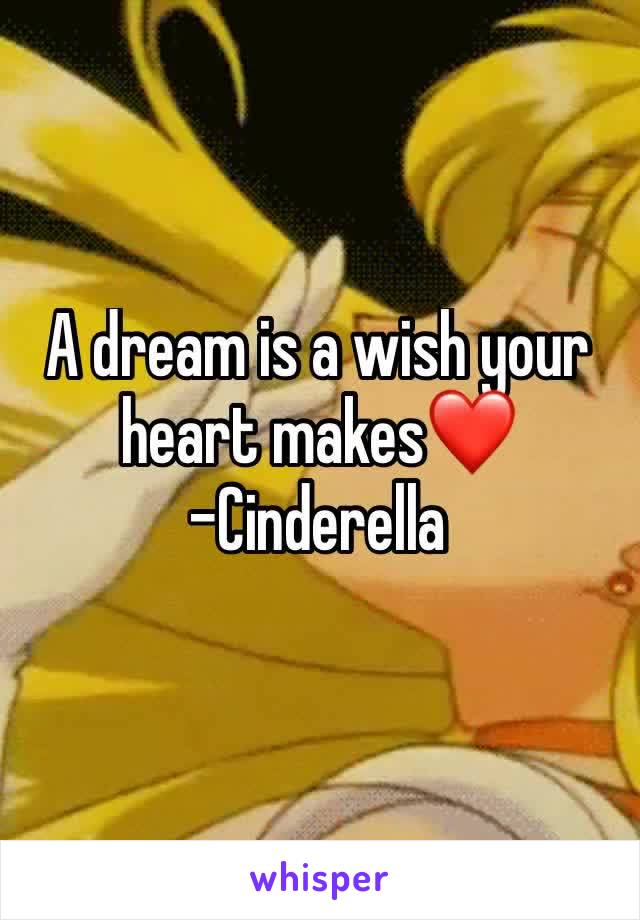 A dream is a wish your heart makes❤
-Cinderella