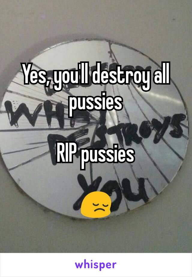 Yes, you'll destroy all pussies

RIP pussies

😔