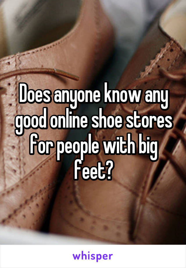 Does anyone know any good online shoe stores for people with big feet?