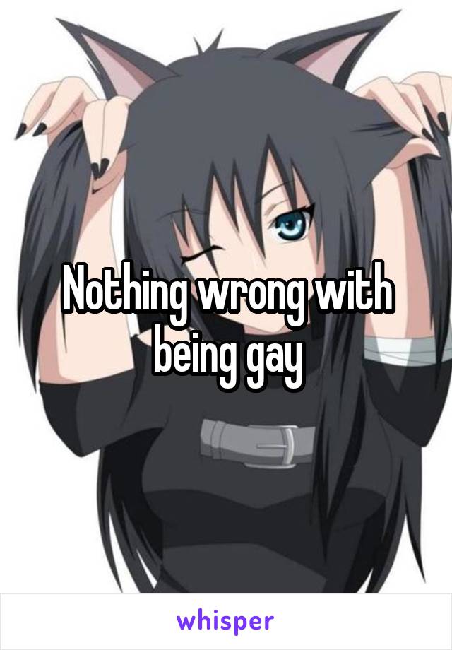 Nothing wrong with being gay