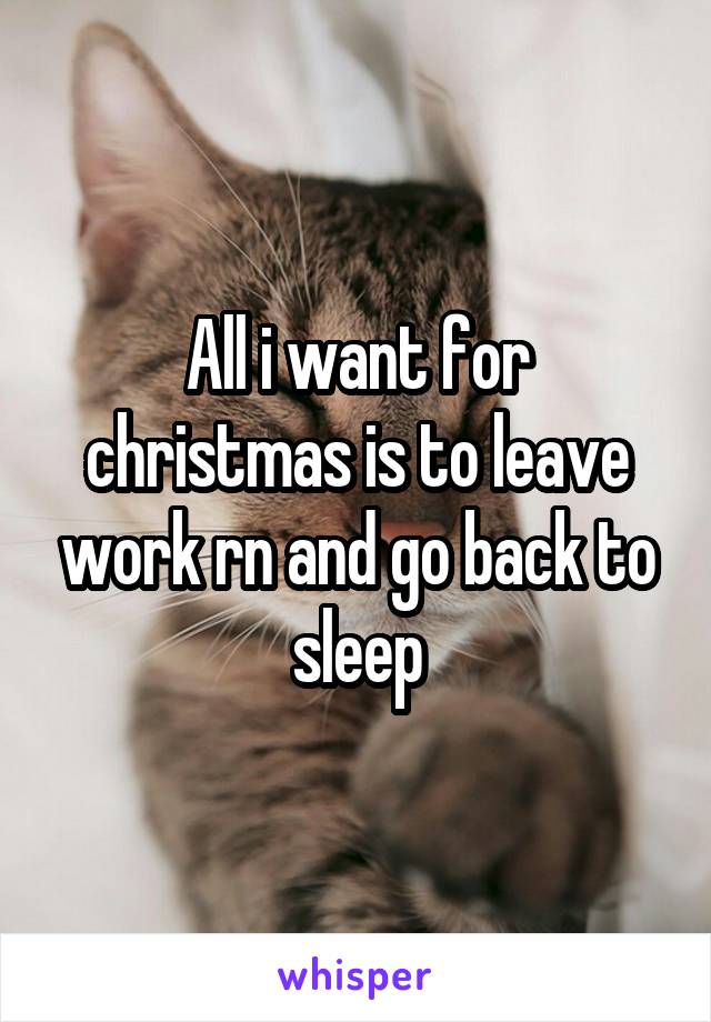 All i want for christmas is to leave work rn and go back to sleep