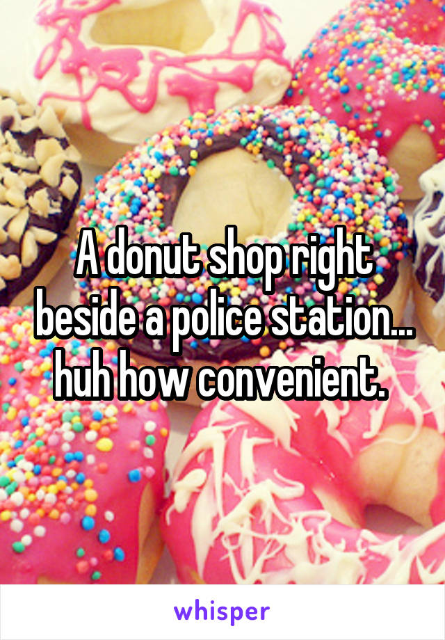 A donut shop right beside a police station... huh how convenient. 