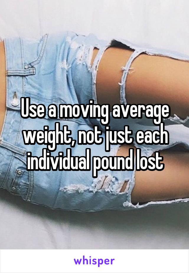 Use a moving average weight, not just each individual pound lost