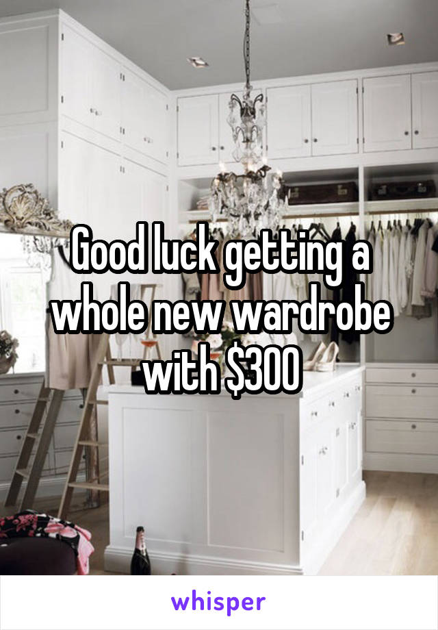 Good luck getting a whole new wardrobe with $300